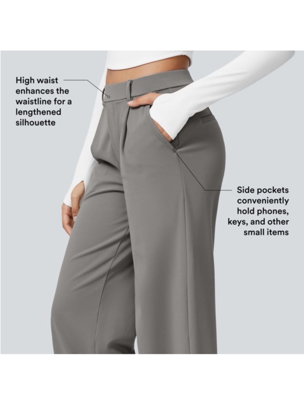 HALARA Flex DayStretch High Waisted Pocket Work Pants Size Small Career Office - Picture 4 of 9